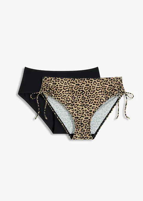 Bikinihose (2er Pack) in schwarz von vorne - bonprix
