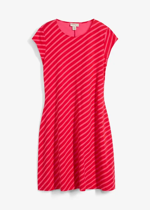 Jersey-Kleid mit figurbetonter Passform in pink von vorne - bonprix