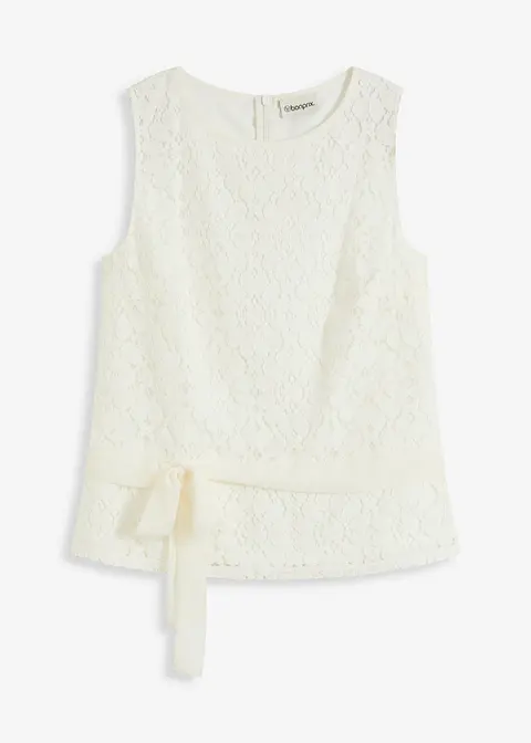 Spitzen Top in weiß von vorne - bonprix