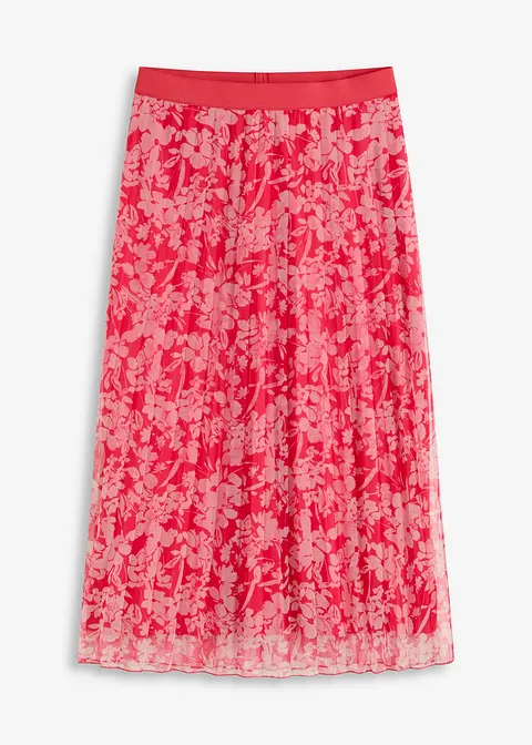 Plissée-Rock aus Jersey-Mesh in pink von vorne - bonprix