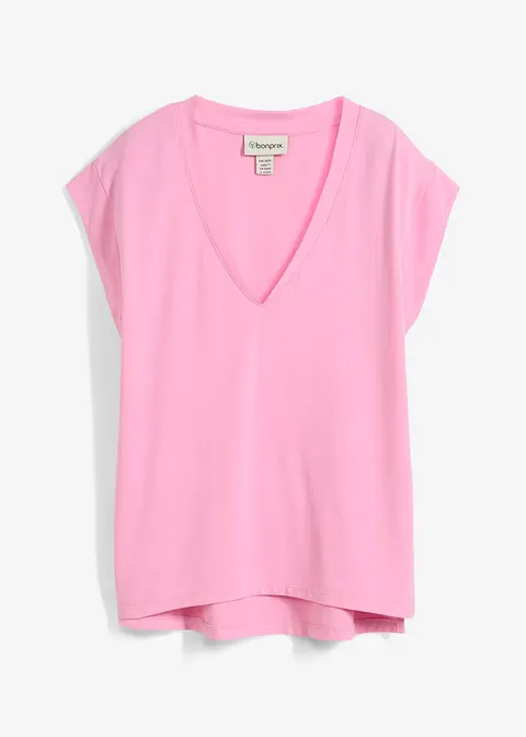 Shirt aus softem Viskose-Mix in rosa von vorne - bonprix