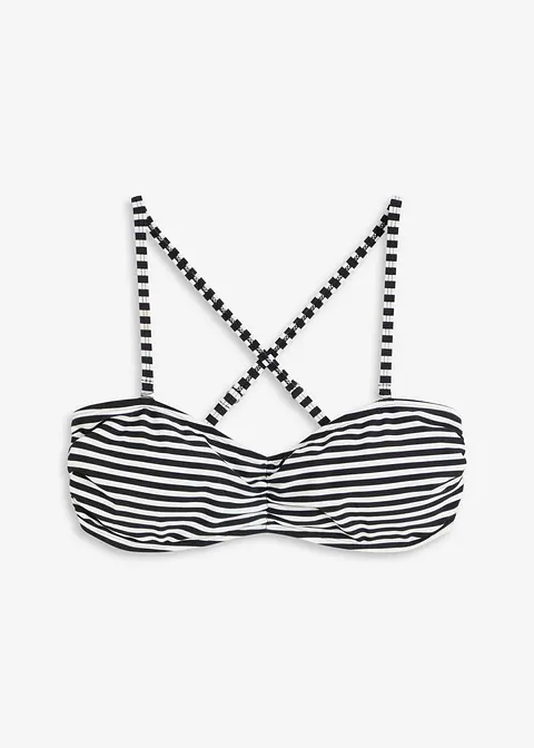Bandeau Bikini Oberteil in schwarz von vorne - bonprix