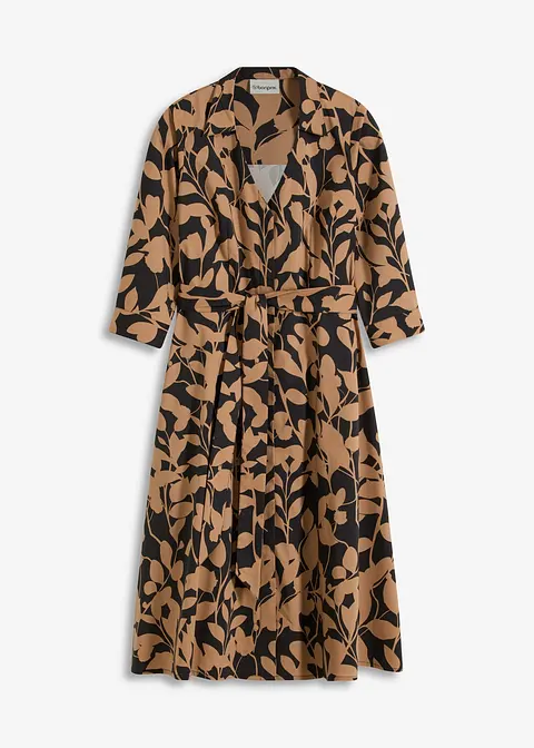 SweatyRocks Damen Blusenkleid Midi - Tunika Mit V-Ausschnitt