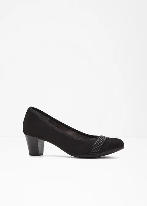 Jana Pumps in bequemer Weite in schwarz von vorne - Jana