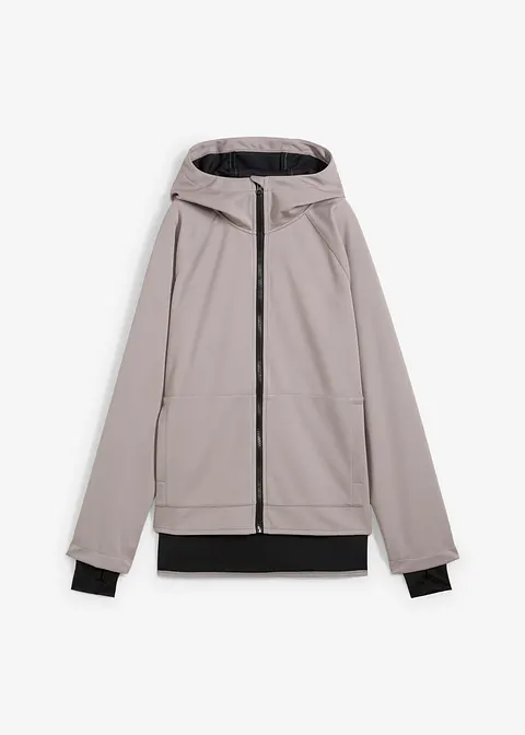 Super Stretch Softshelljacke in grau von vorne - bonprix