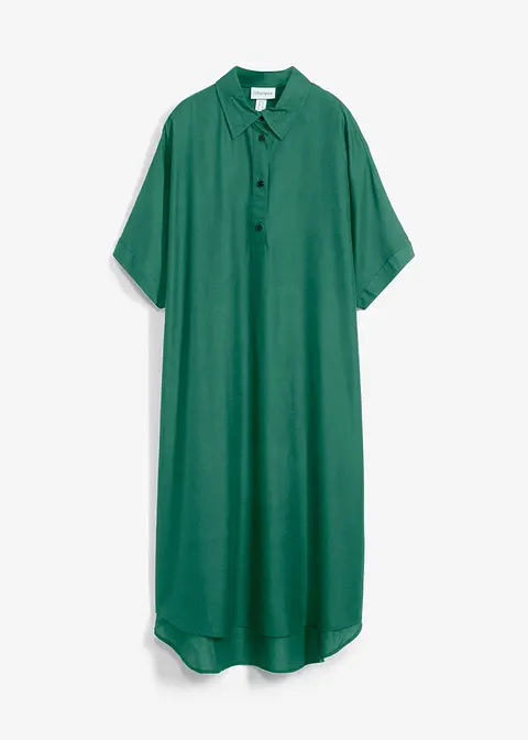 Blusenkleid aus feiner Viskose in grün von vorne - bonprix