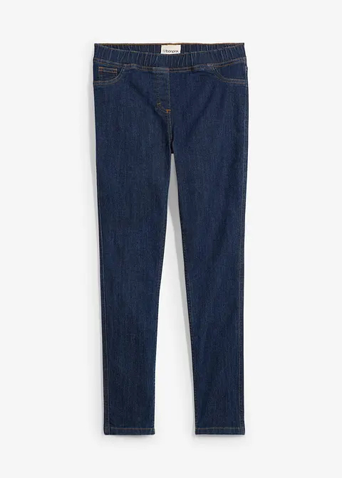 Jeggings Mid Waist in blau von vorne - bonprix