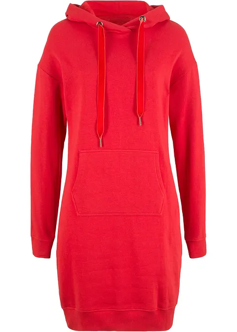 Sweatkleid aus reiner Baumwolle in rot von vorne - bonprix