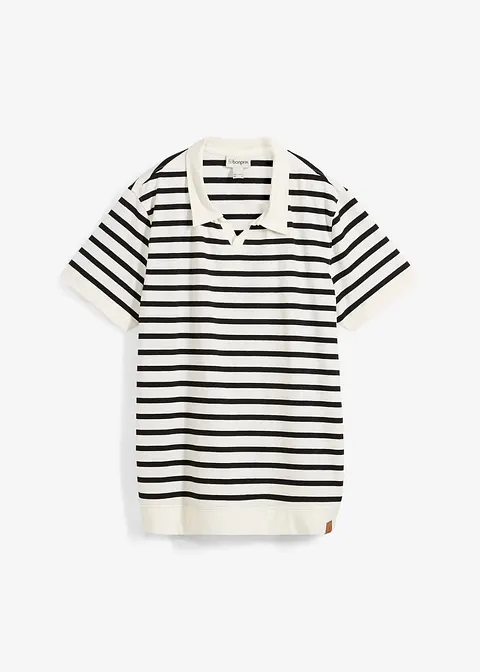 Poloshirt mit Bio-Baumwolle in weiß von vorne - bonprix