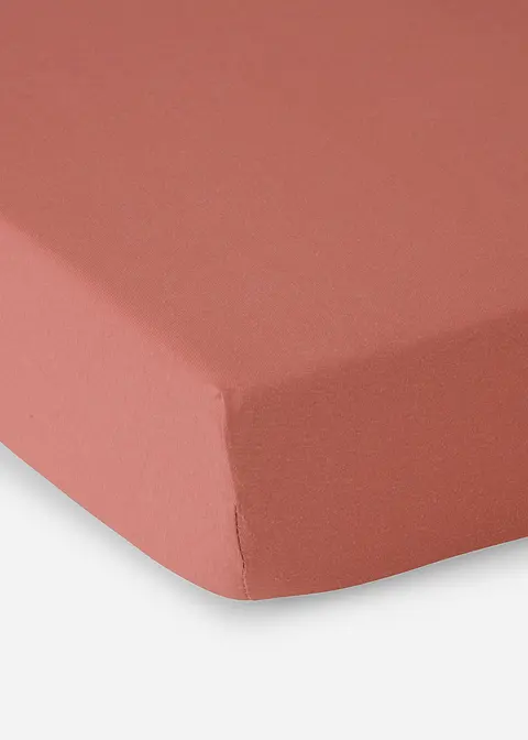 Jersey Spannbettlaken in Frühlingsfarben in rosa von vorne - bonprix