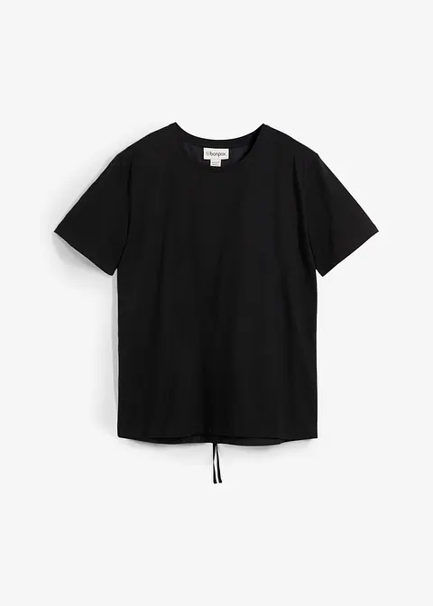 T-Shirt aus reiner Bio-Baumwolle in schwarz von vorne - bonprix