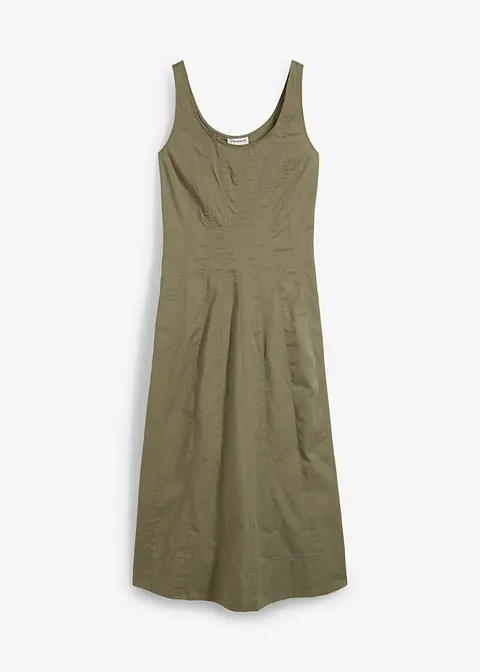 Midikleid mit vertikalen Nähten in grün von vorne - bonprix