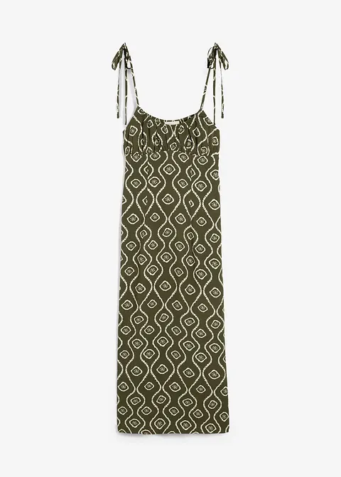 Midikleid aus fließender Viskose in grün von vorne - bonprix