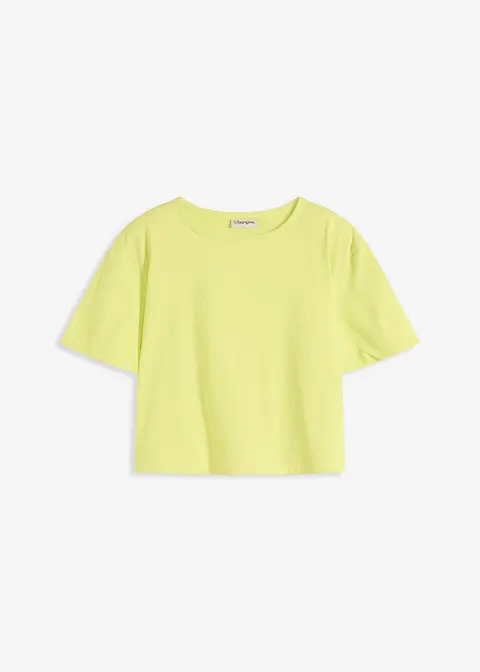 Oversize-Shirt aus reiner Bio-Baumwolle in gelb von vorne - bonprix