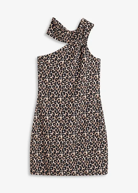 Figurbetontes Minikleid in braun von vorne - bonprix