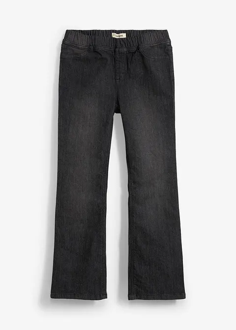 Jeggings Mid-Waist, Flared in schwarz von vorne - bonprix