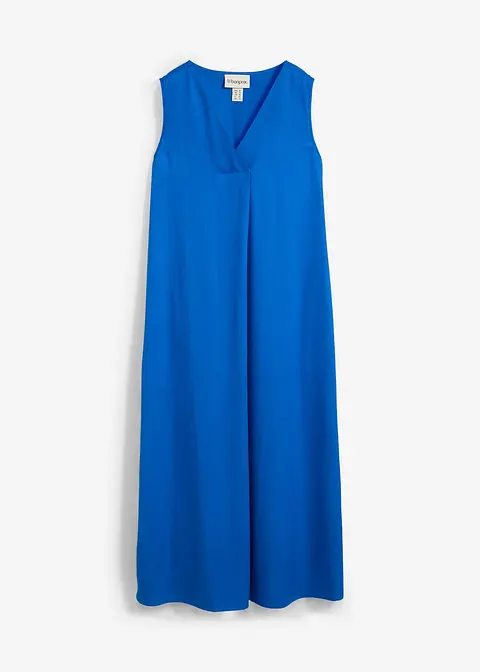 Trägerkleid aus fließender Viskose in blau von vorne - bonprix
