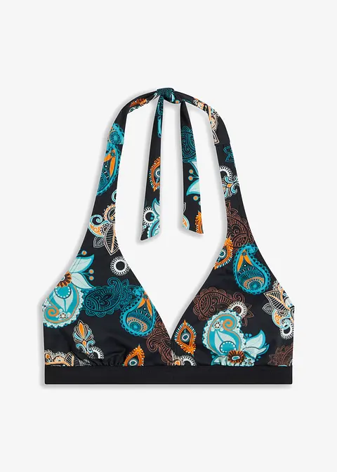 Neckholder Bikini Oberteil in schwarz von vorne - bonprix