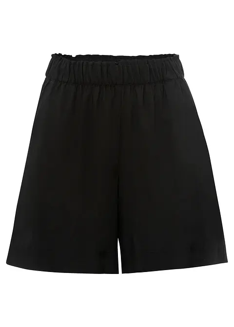 Schlupf-Shorts aus Viskose in schwarz von vorne - bonprix