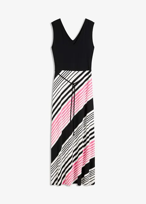 Maxikleid aus softem Viskose-Mix in schwarz von vorne - bonprix