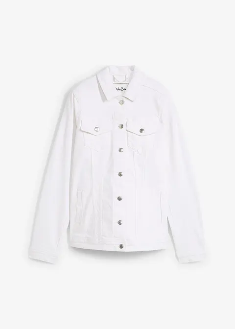 Jeansjacke in weiß von vorne - bonprix