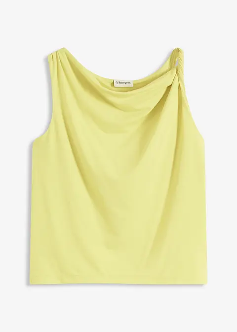 Top mit Twist-Detail in gelb von vorne - bonprix