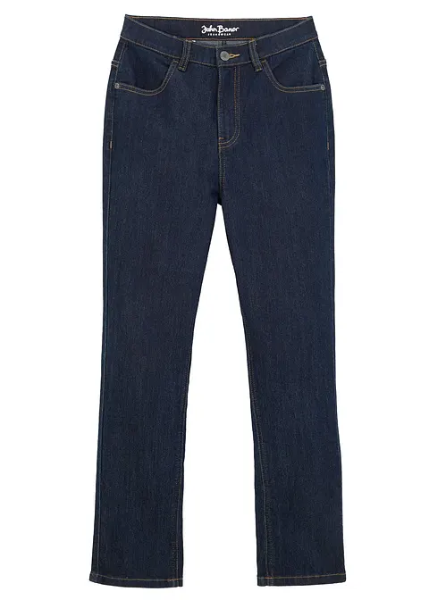 Slim Fit Stretch-Jeans, Straight in blau von vorne - bonprix