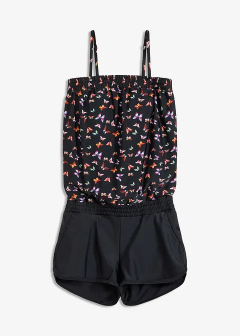 Badeoverall mit Innenslip in schwarz von vorne - bonprix