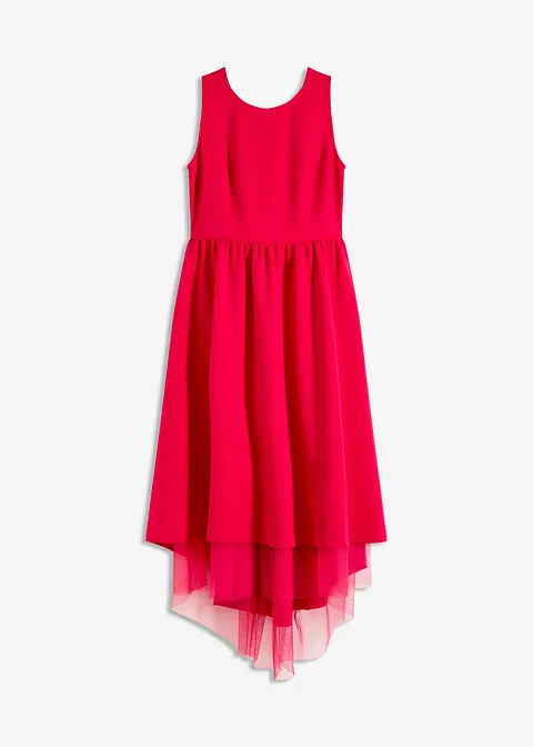 Vokuhila-Kleid mit Tüll-Unterrock in rot von vorne - bonprix