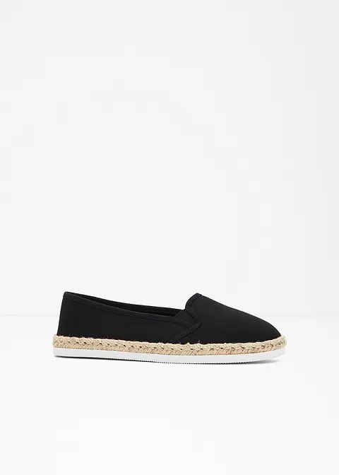 Espadrille in schwarz von vorne - bonprix