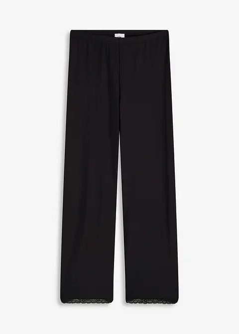 ¾ Capri-Leggings „Anti Scheuer“ aus kühlendem Polyamid in schwarz von vorne - bonprix
