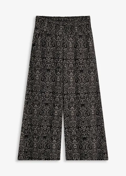 Jerseycrepe-Culotte in schwarz von vorne - bonprix