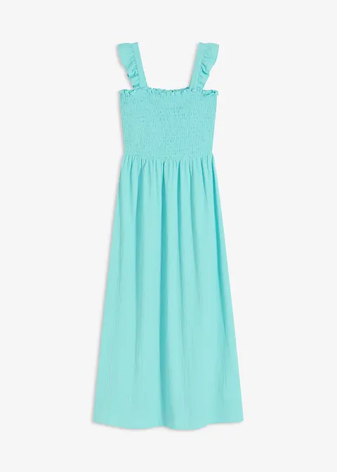 Jerseykleid mit Smok-Detail in grün von vorne - bonprix
