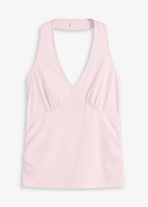 Neckholder-Top mit tiefem Ausschnitt in weiß von vorne - bonprix