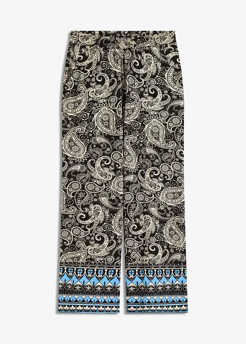 Palazzo-Hose aus softem Viskose-Mix in schwarz von vorne - bonprix