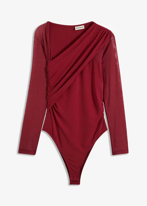 Body mit Mesh in rot von vorne - bonprix