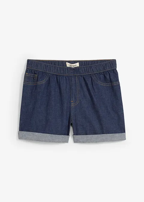 Jeans-Shorts Mid Waist in blau von vorne - bonprix