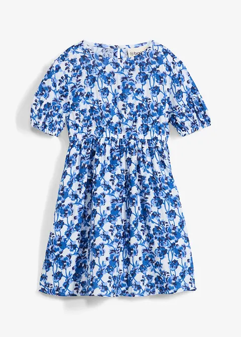 Kleid aus weichem Musselin in weiß von vorne - bonprix