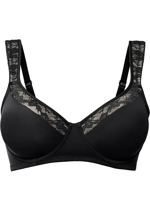 Schalen BH mit Bügel in schwarz von vorne - bonprix