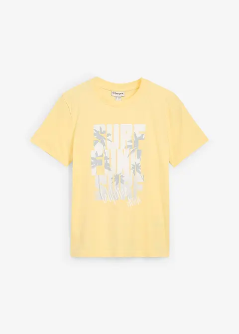 T-Shirt aus Bio Baumwolle in gelb von vorne - bonprix