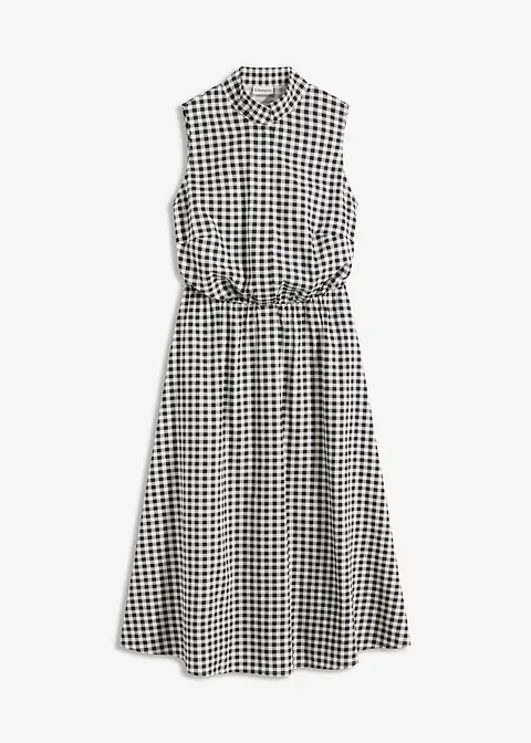 Kleid aus Baumwoll-Popeline in schwarz von vorne - bonprix