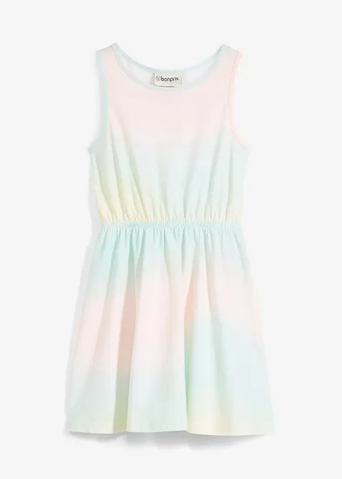 Jerseykleid aus reiner Bio-Baumwolle in blau von vorne - bonprix