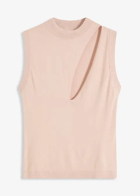 Stricktop mit Cut-Out in beige von vorne - bonprix