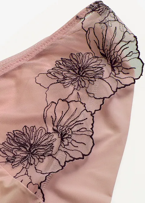 Slip mit zarter Stickerei in lila - bonprix