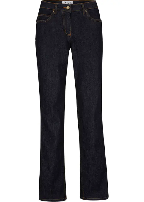 Straight Jeans Mid Waist, Stretch in blau von vorne - bonprix