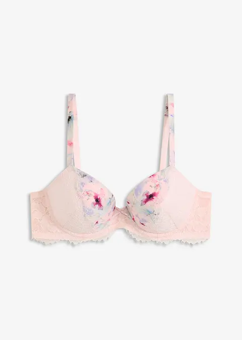 Schalen-BH aus glänzendem Material in rosa von vorne - bonprix