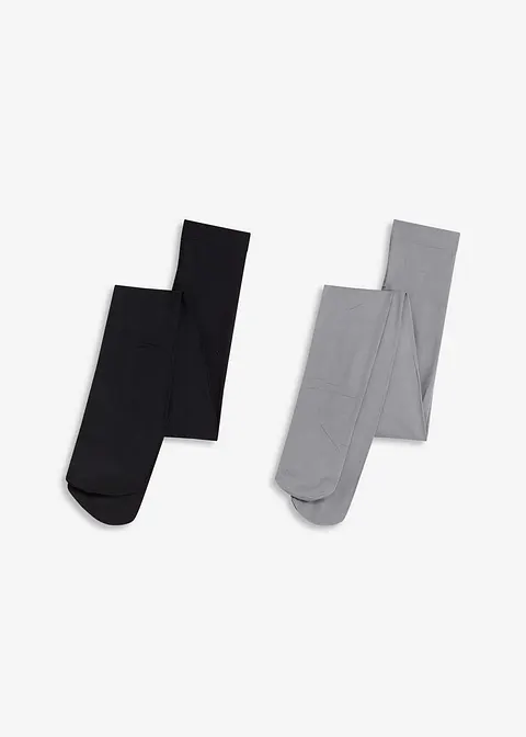 Strumpfhose 80den (2er Pack) in schwarz von vorne - bonprix