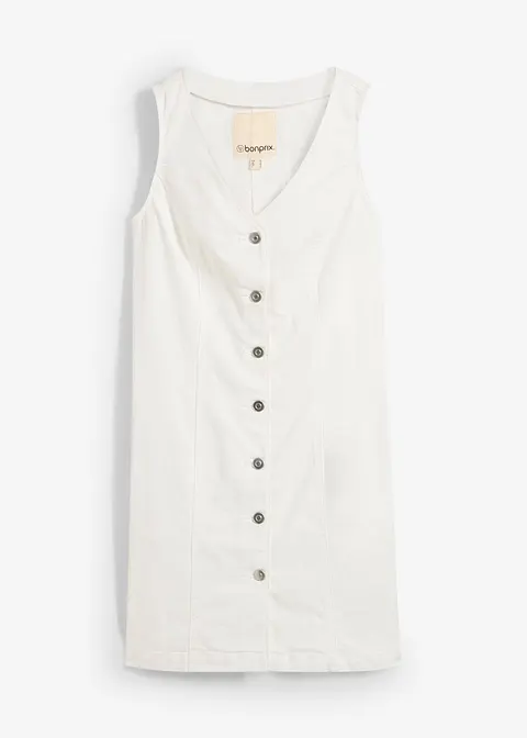 Jeanskleid in weiß von vorne - bonprix