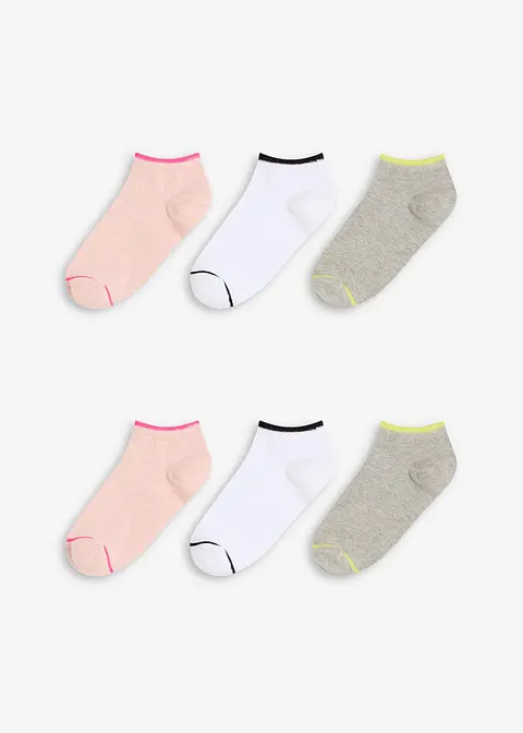 Sneakersocken mit Bio-Baumwolle (6er Pack) in grau von vorne - bonprix