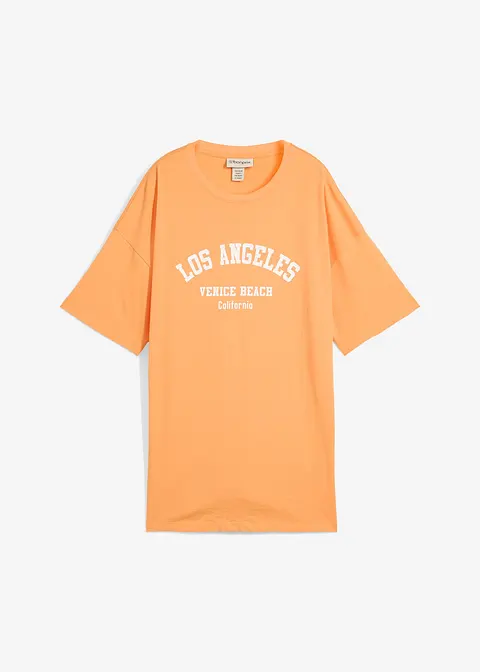 Oversize-Shirt aus reiner Bio-Baumwolle in orange von vorne - bonprix